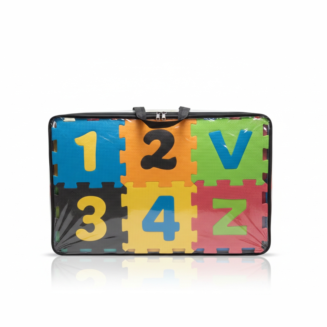 Puzzle Foam حروف وارقام Bag