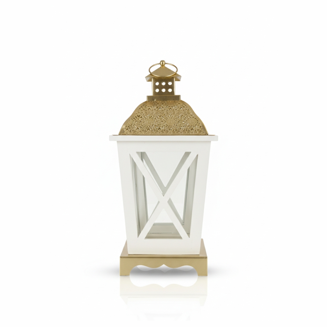 Lantern Wooden White Small